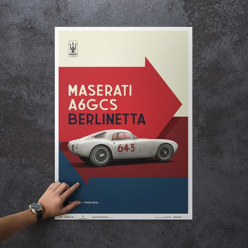 Design Poster A6GCS Berlinetta Bianca