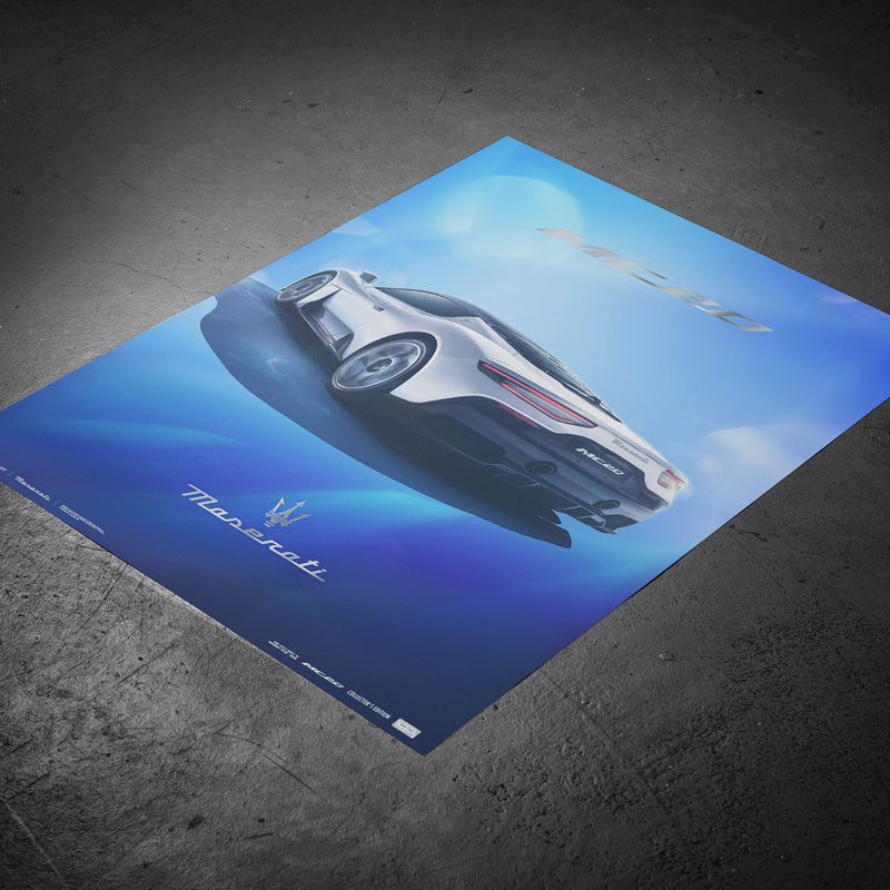 Design Poster MC20 Lato Posteriore - Edizione da collezione
