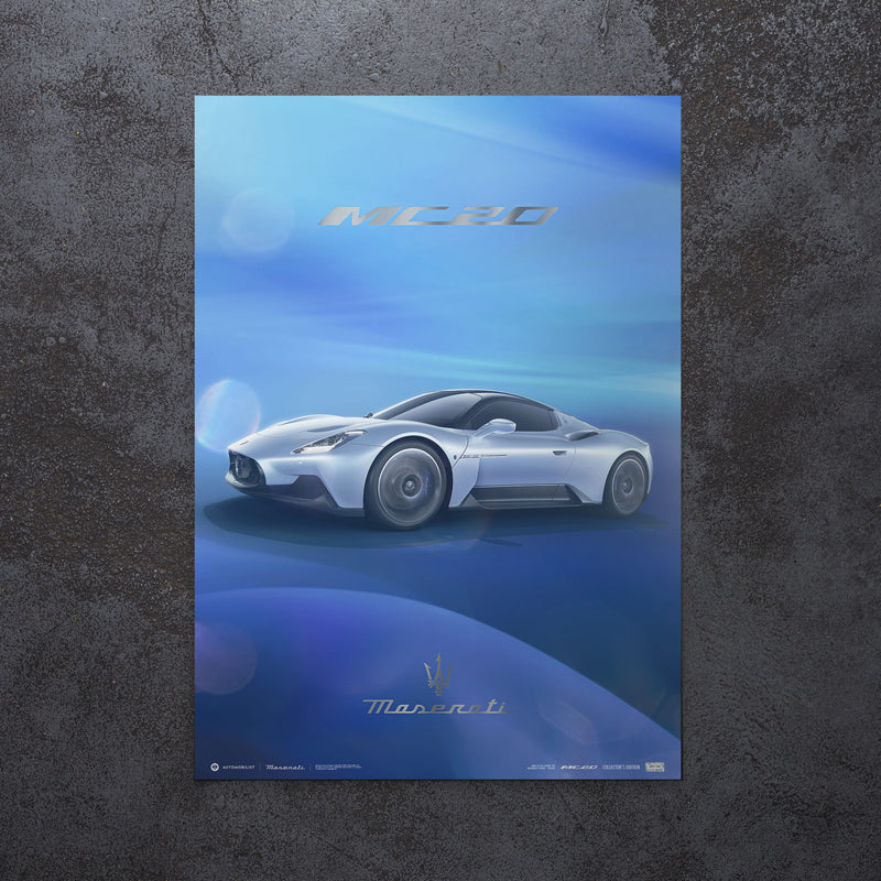 Design Poster MC20 Lato Anteriore - Edizione da collezione