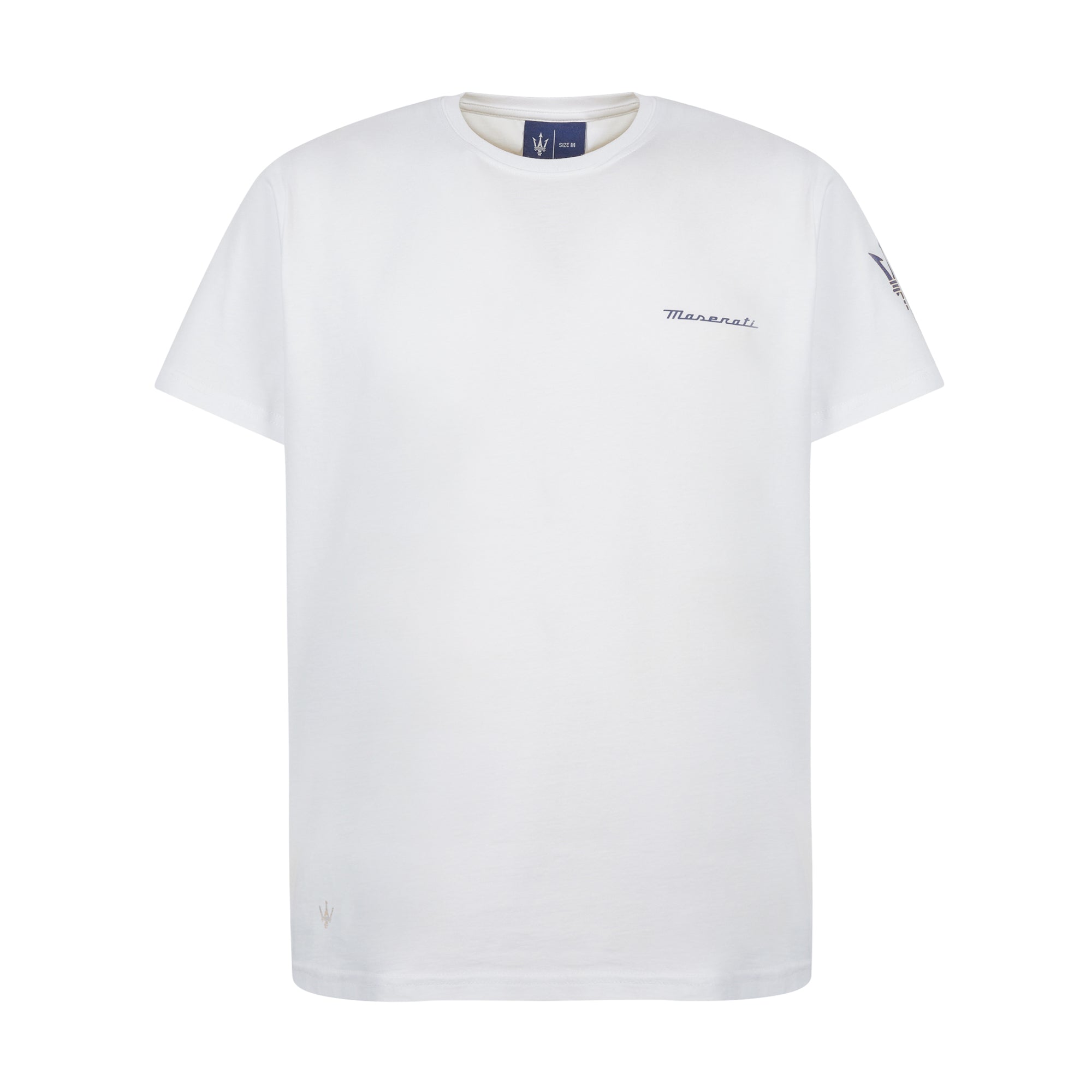 White Unisex T-shirt with Trident – MaseratiStore