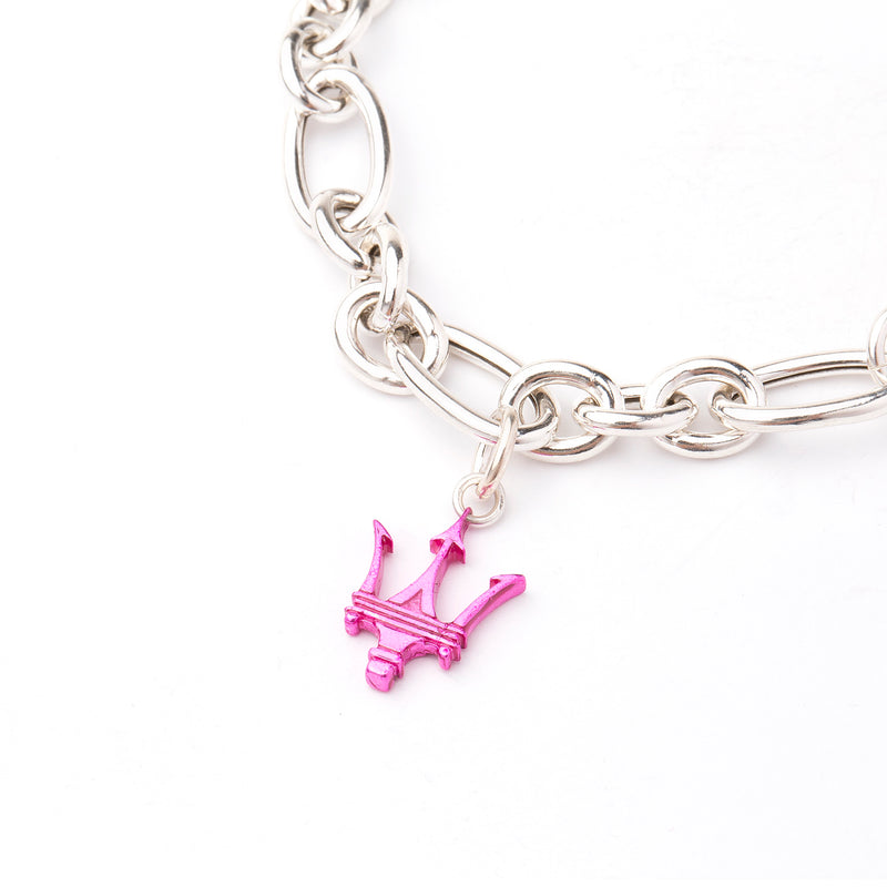 Pink Trident Charm Bracelet