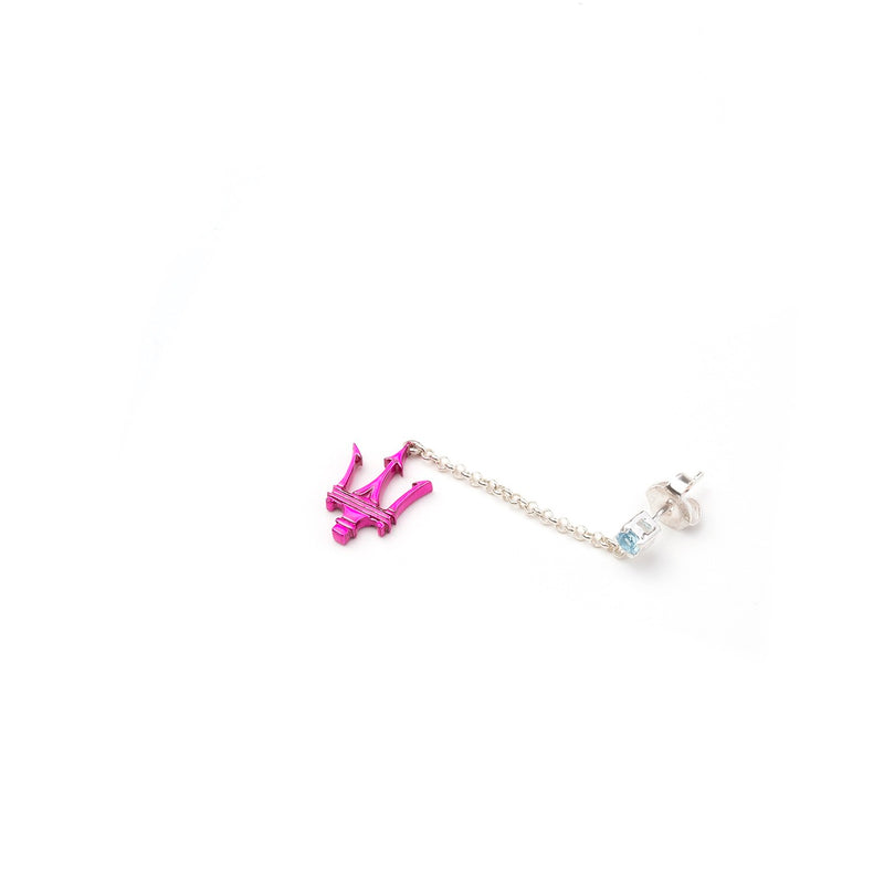 Pink Trident Pendant Earrings