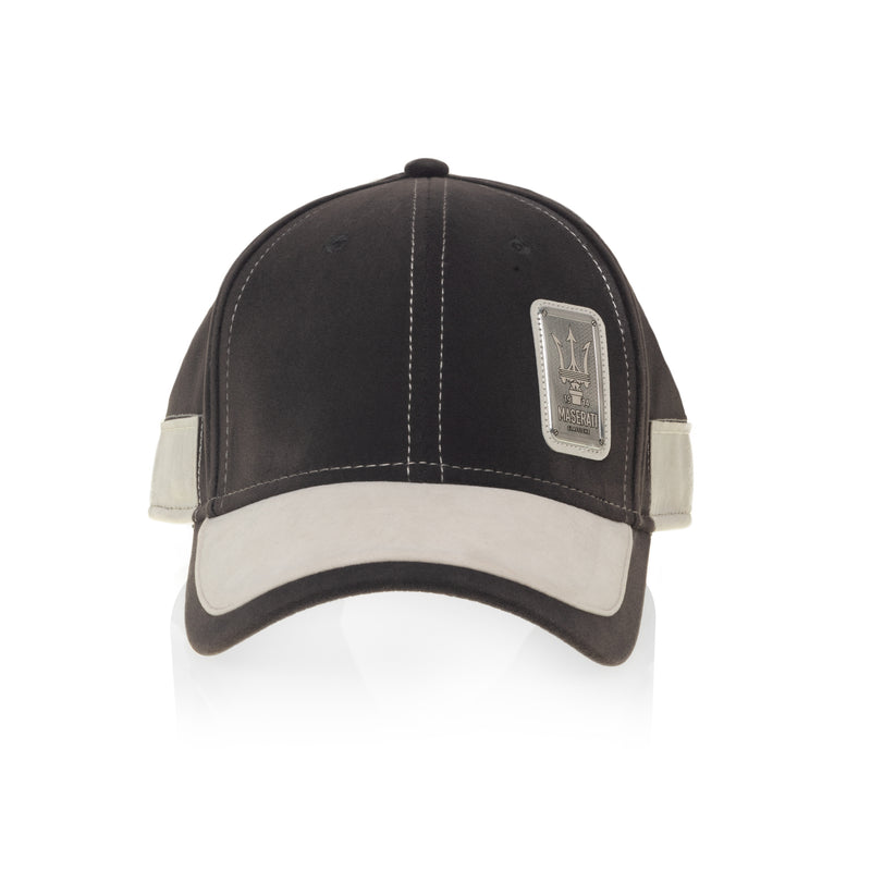 CASQUETTE EN VELOURS ANTHRACITE-BLANC