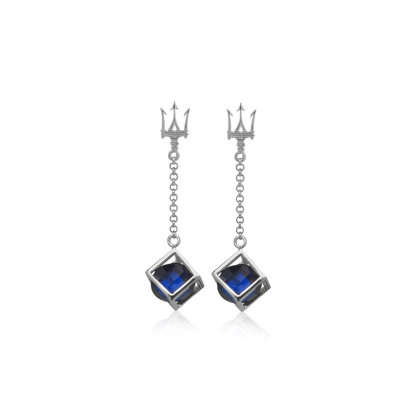 Drop earrings with blue natural stones