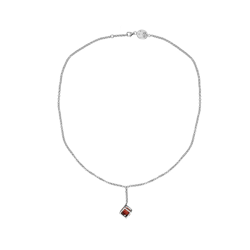 PENDANT NECKLACE WITH NATURAL RED STONES