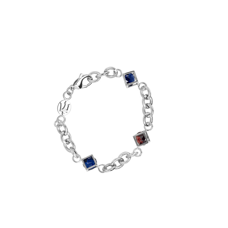 WOMEN'S BRACELET WITH NATURAL BLUE AND RED STONES