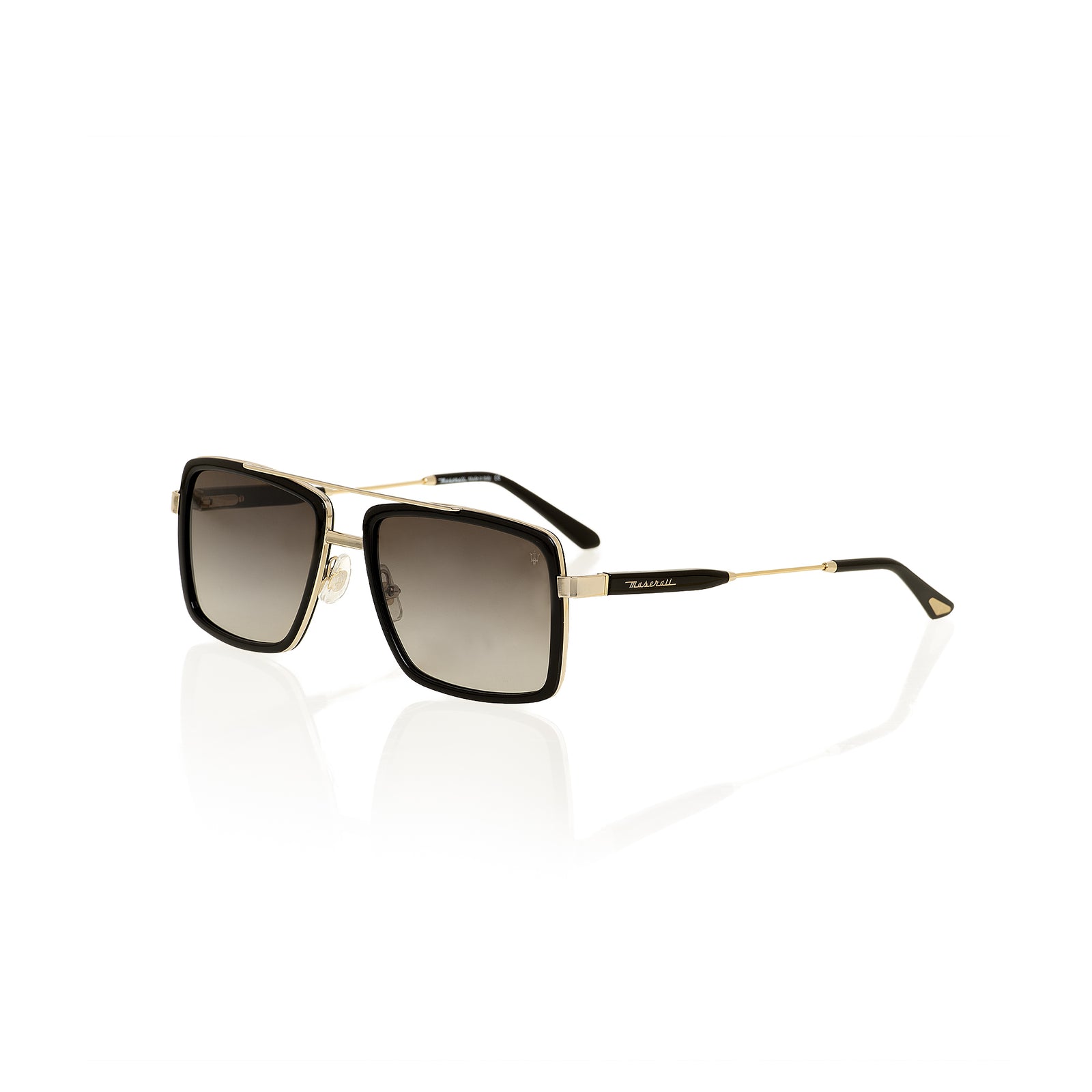Herren Sonnenbrille aus Acetat und Stahl, braune Gläser in 