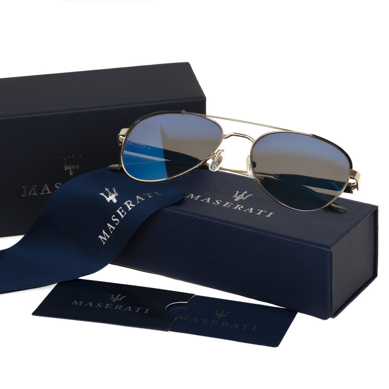 Occhiale da sole Uomo in Acciaio lenti blu a specchio (ms50502)