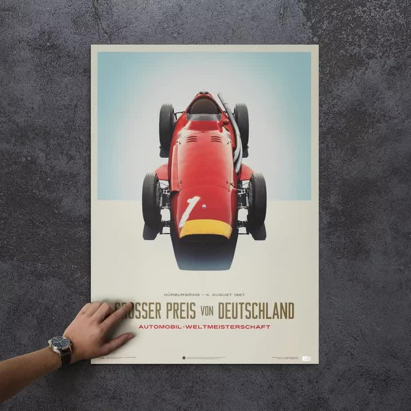 Póster de diseño 250 F Fangio Gran Premio de Alemania