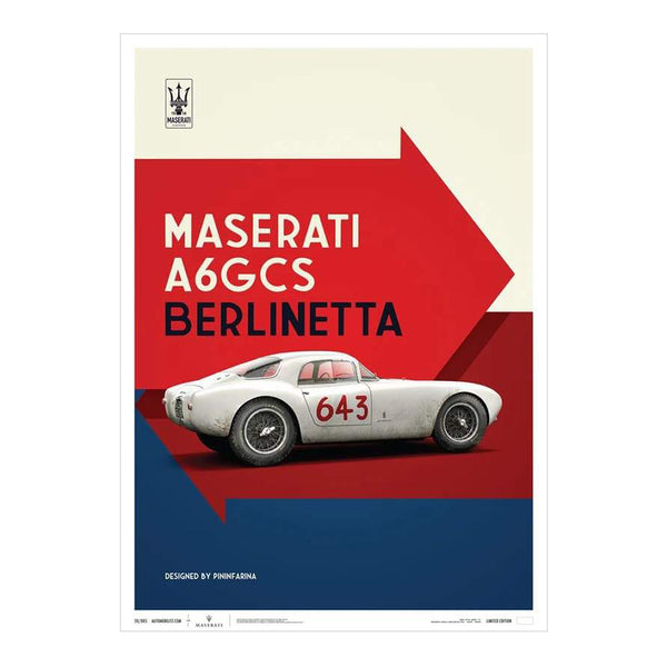 Design Poster A6GCS Berlinetta Bianca