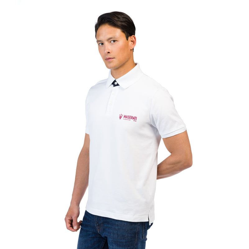 Men's Polo Classic White – MaseratiStore - Main Image