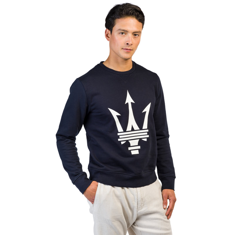 Blue Unisex Sweatershirt with maxi Maserati trident
