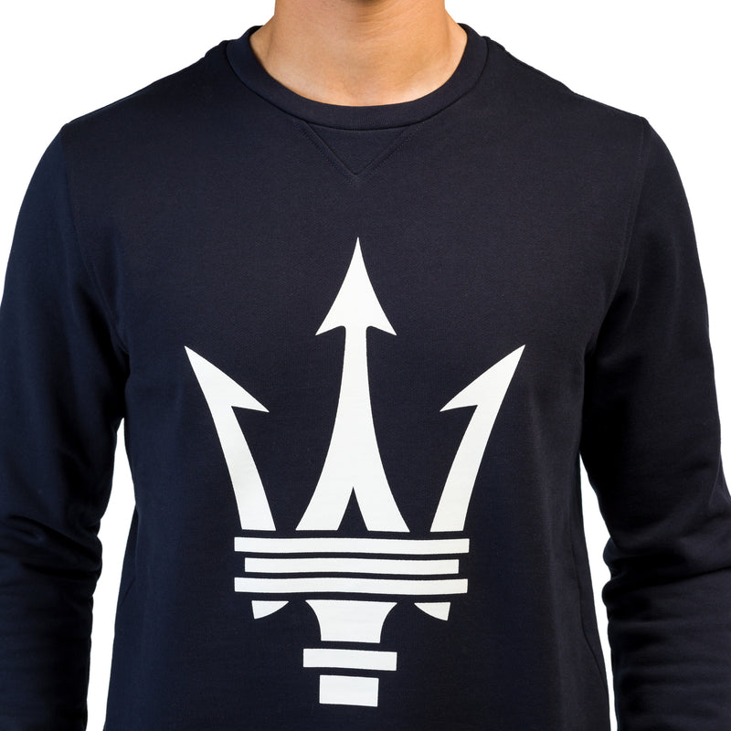 Blue Unisex Sweatershirt with maxi Maserati trident