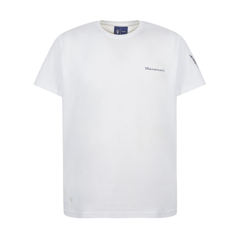 White Unisex T-shirt with Trident
