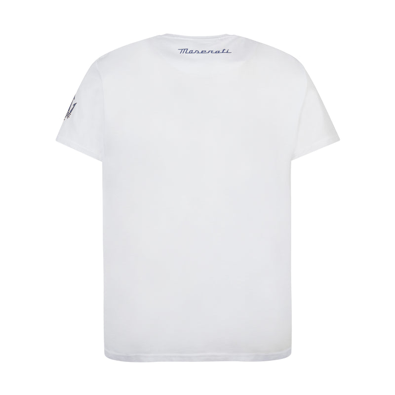 White Unisex T-shirt with Trident
