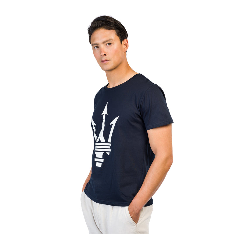 Blue Unisex T-Shirt with Maxi Maserati Trident