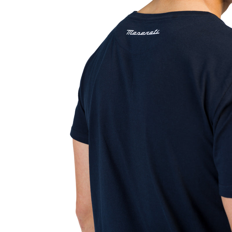 Blue Unisex T-Shirt with Maxi Maserati Trident