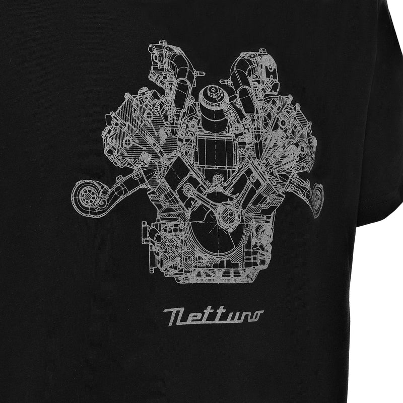 Camiseta negra unisex Nettuno