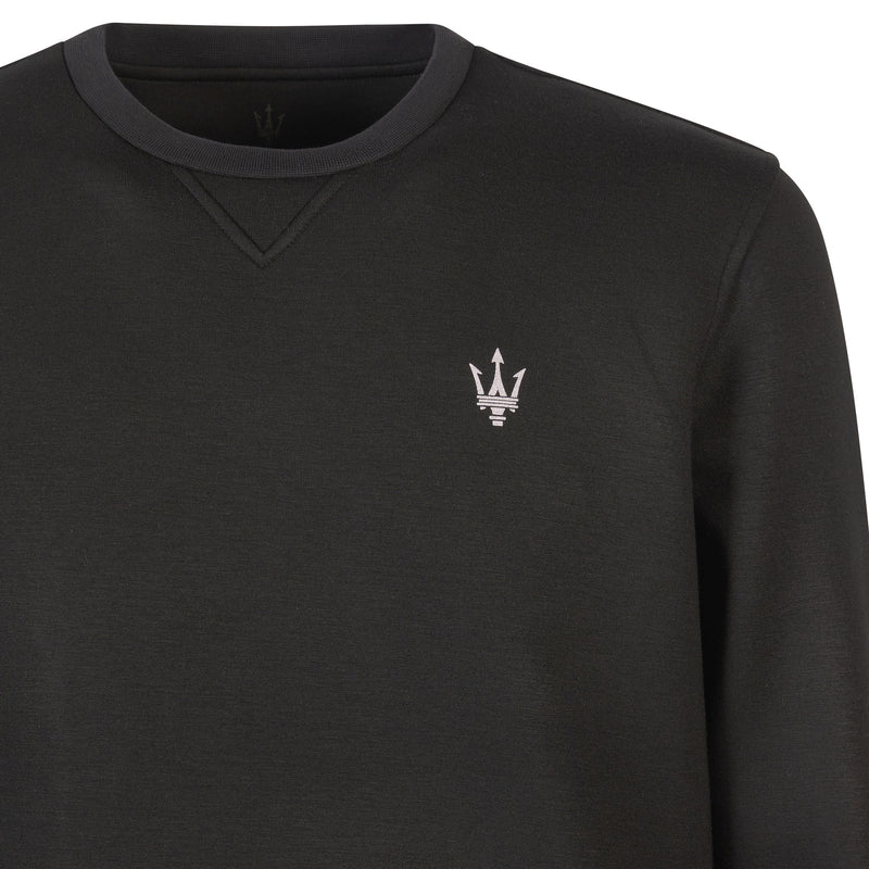 Sweat-shirt noir avec Maxi Tridente Limited Edition unisexe