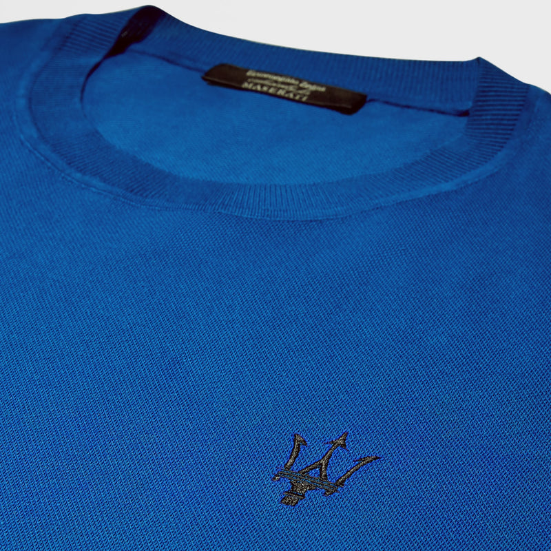 Electric Blue Maserati Cotton Piquet Short-sleeve T-shirt