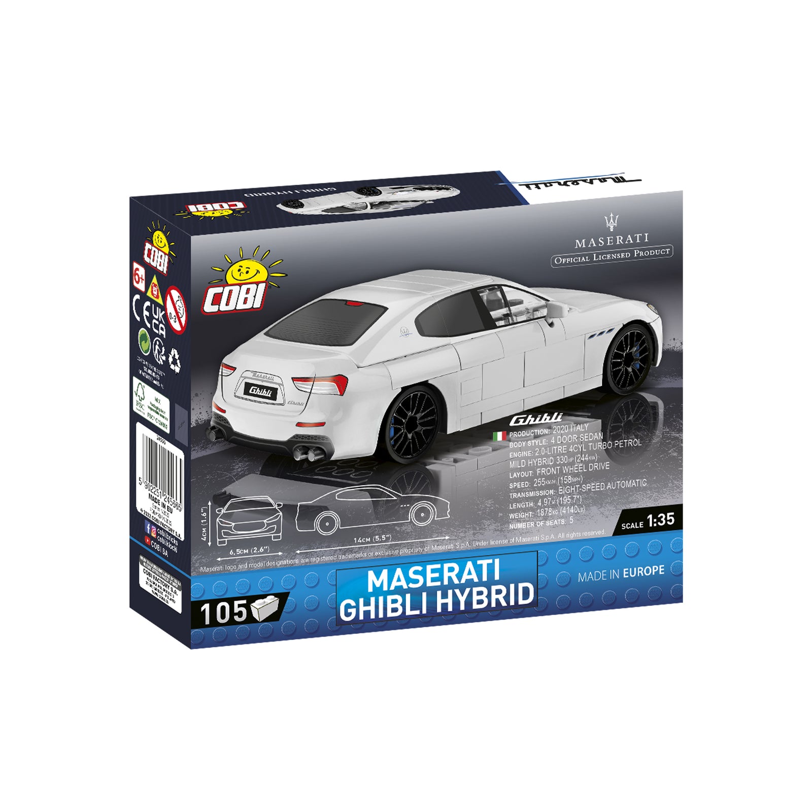 1:35 Ghibli Hybrid blanco para construir – MaseratiStore