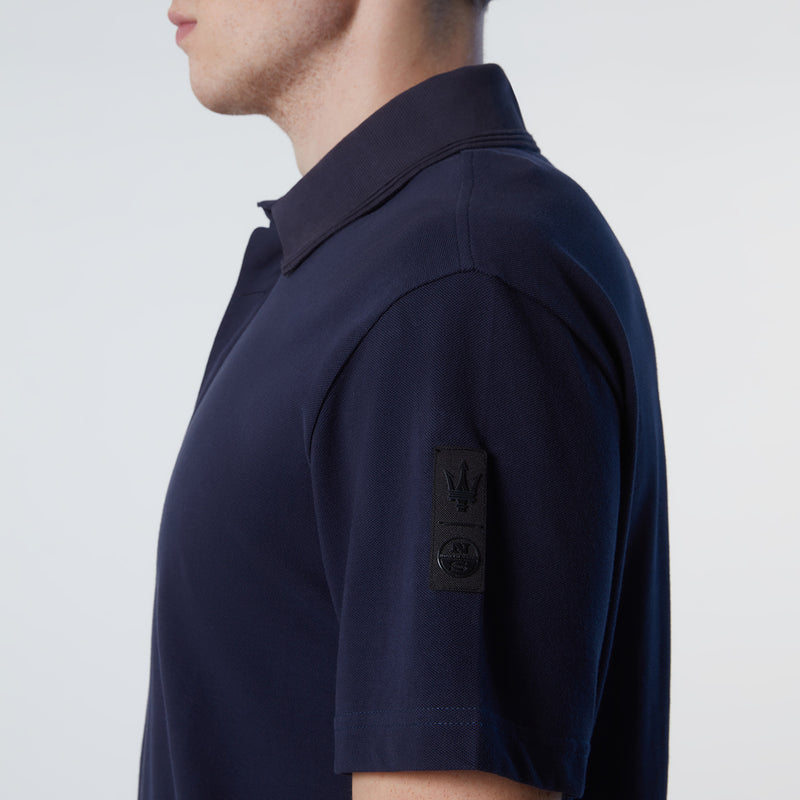 Navy Blue Technical Piqué Polo Shirt