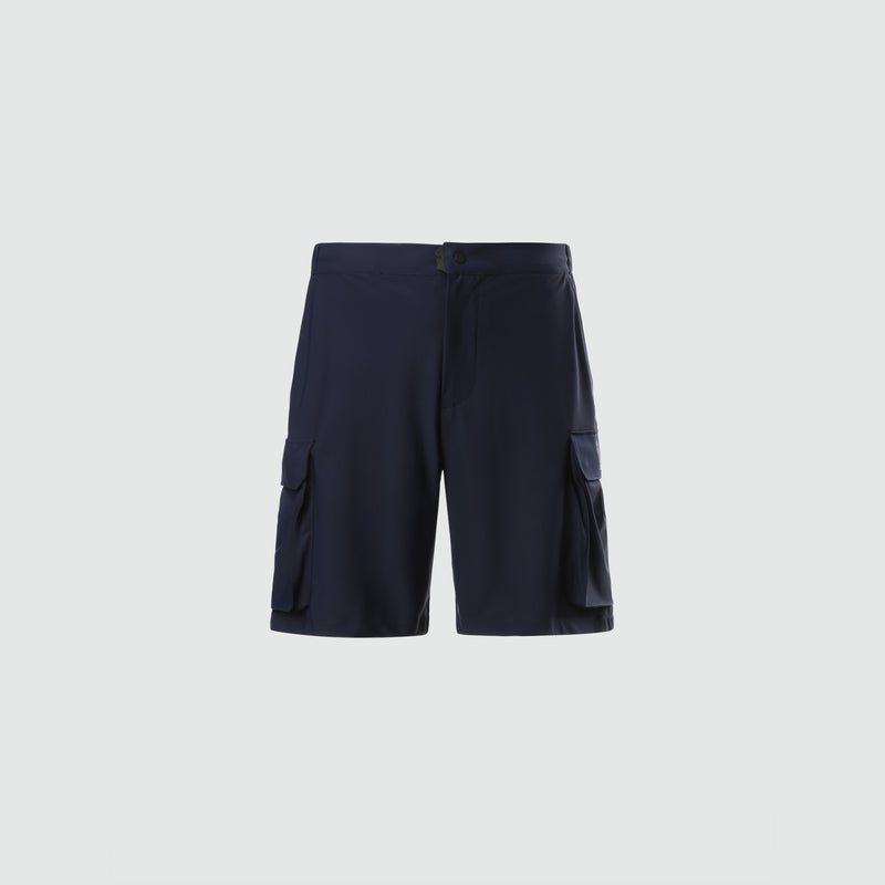 Navy Blue Recycled Fabric Cargo Shorts
