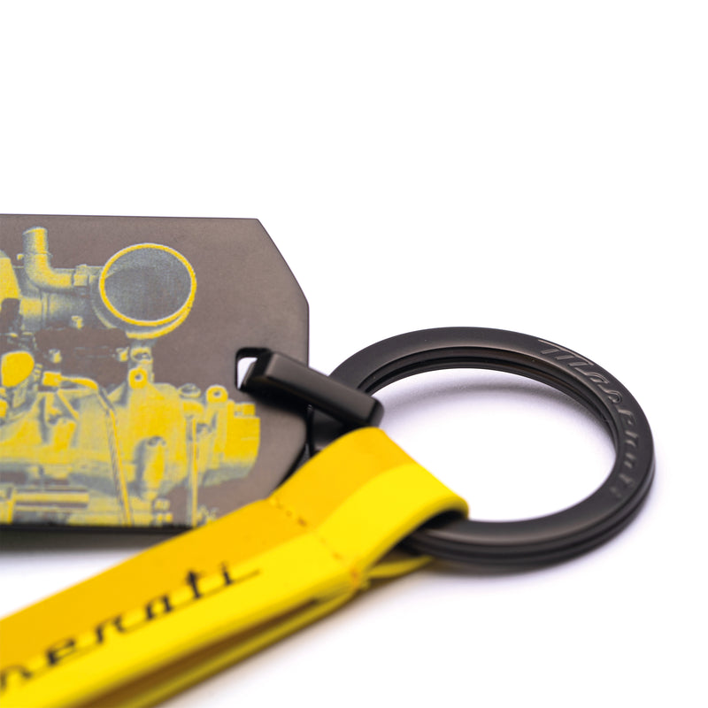 Yellow Engine Tag Keychain